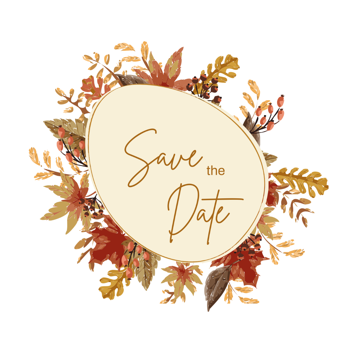 Autumn Wedding Vector Template - Edit Online & Download