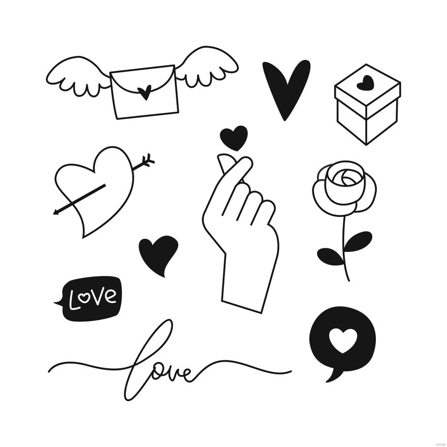 Black And White Love Vector