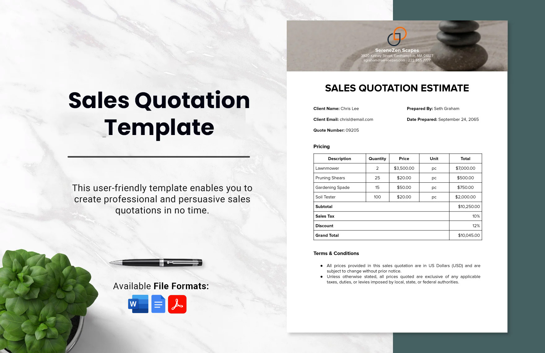 Sales Quotation Template in PDF, Google Docs, Word - Download | Template.net