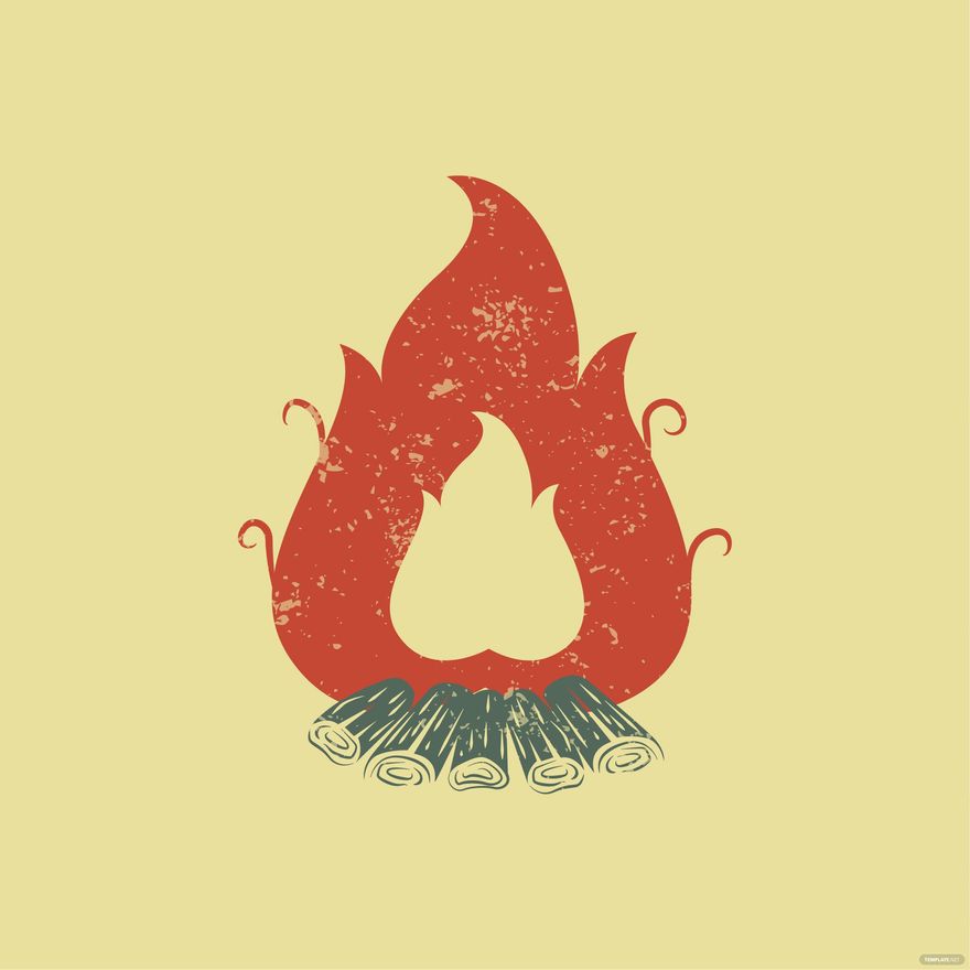 Vintage Fire Vector in Illustrator, EPS, SVG, JPG, PNG