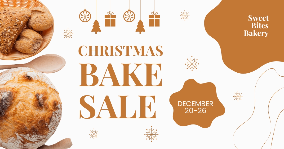 Free Christmas Bake Sale Facebook Post Template to Edit Online