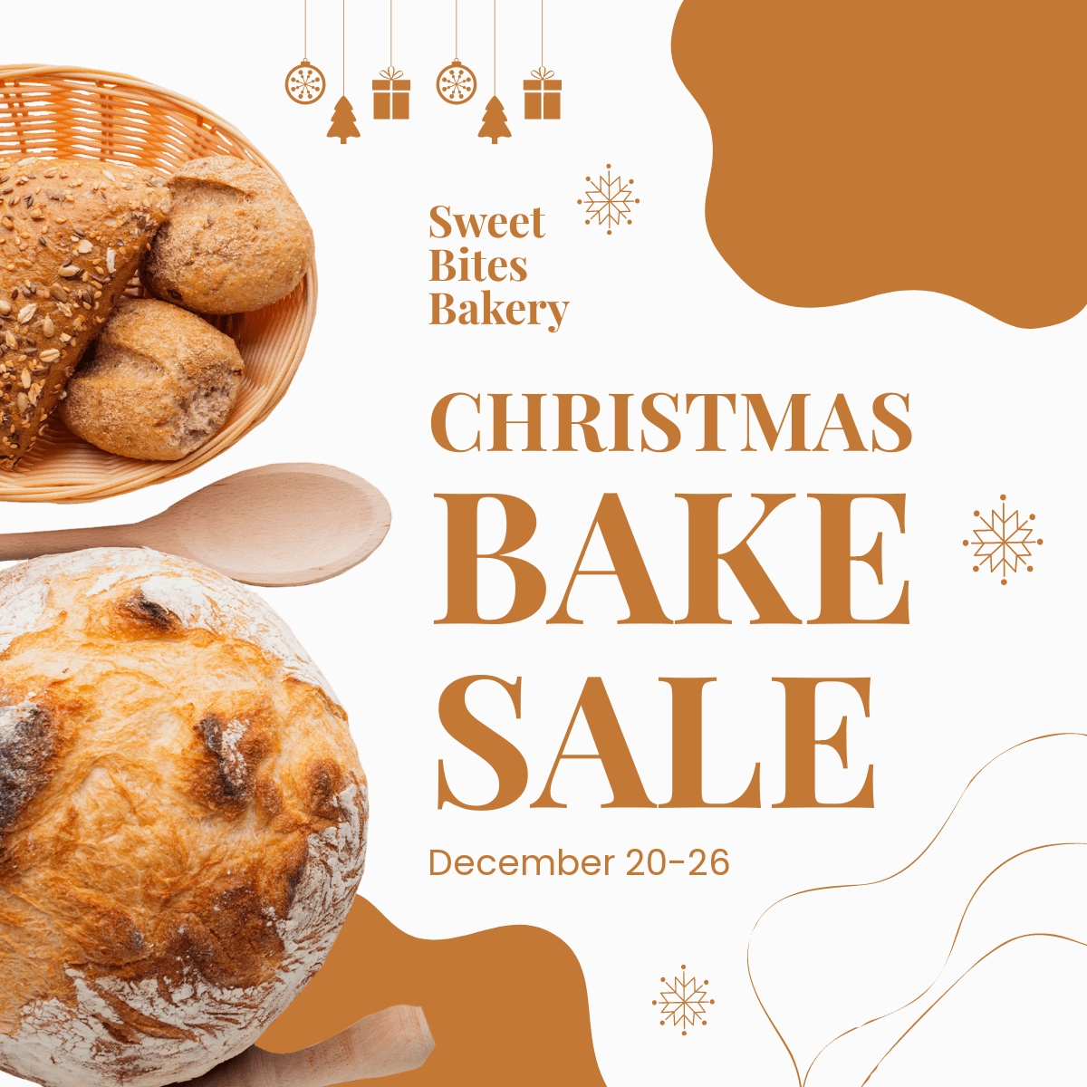 Free Christmas Bake Sale Linkedin Post Template to Edit Online