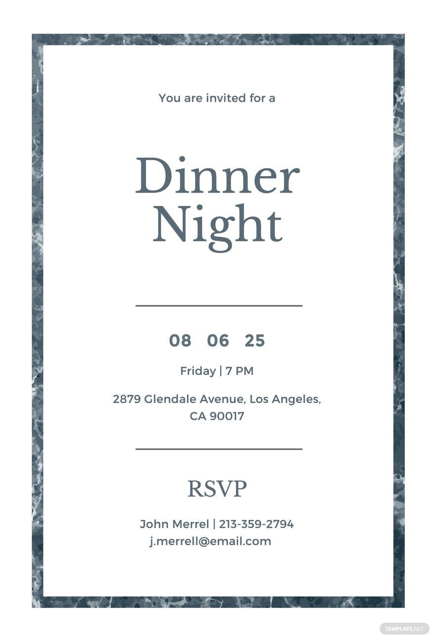 Sample Dinner Invitation Template in Illustrator, Pages, Word, Publisher, PSD, Google Docs - Download | Template.net