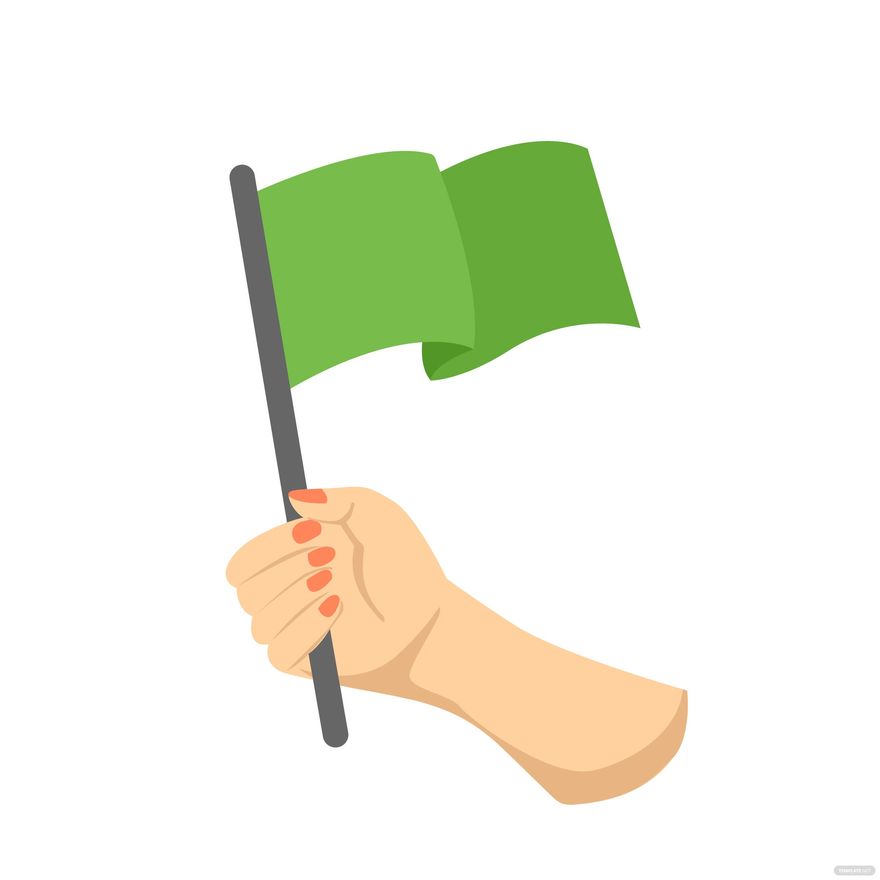 Hand With Waving Flag Vector