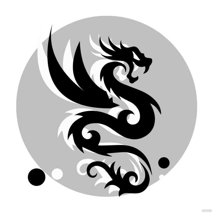 Black And White Dragon Vector