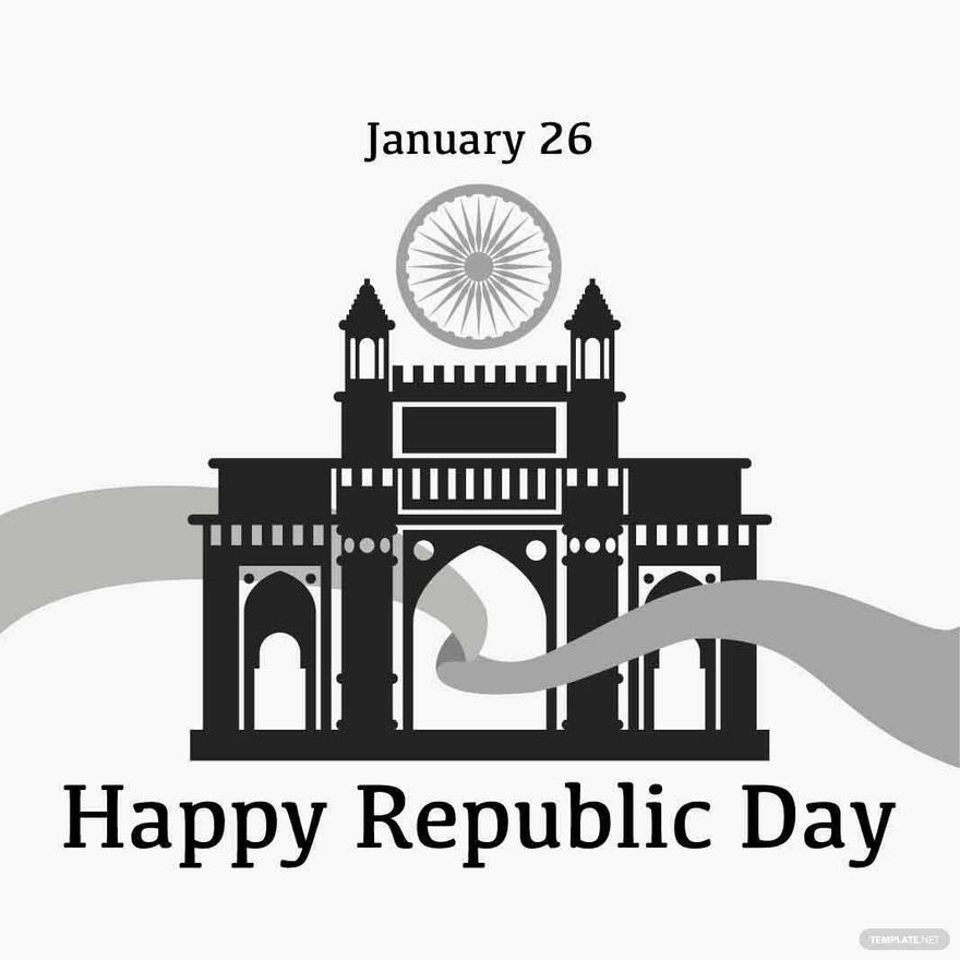 Black and White Republic Day Vector