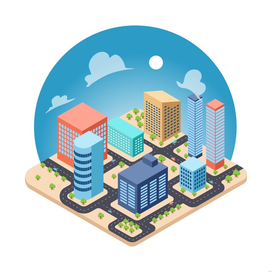 Isometric Downtown Illustration