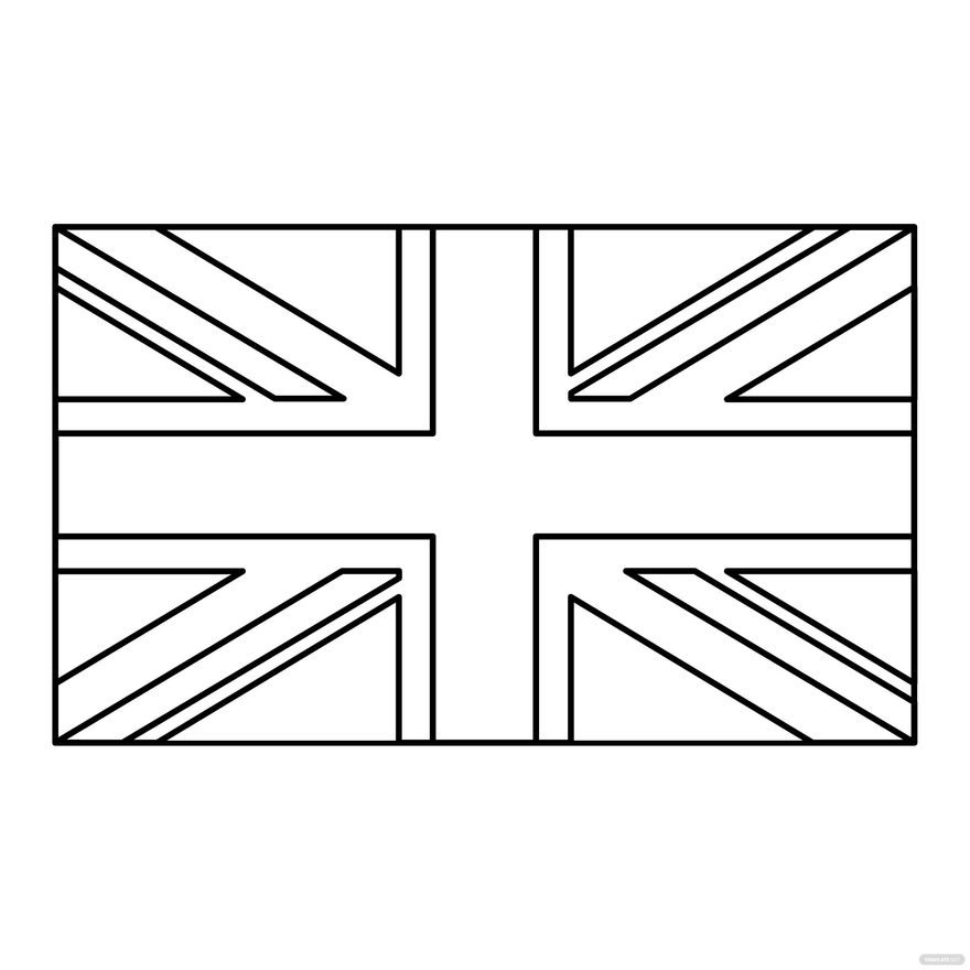 UK Flag Outline Vector