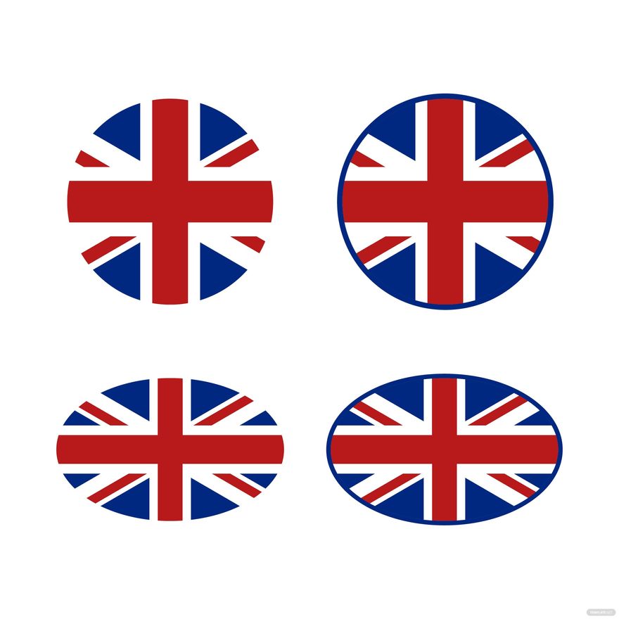 Round UK Flag Vector