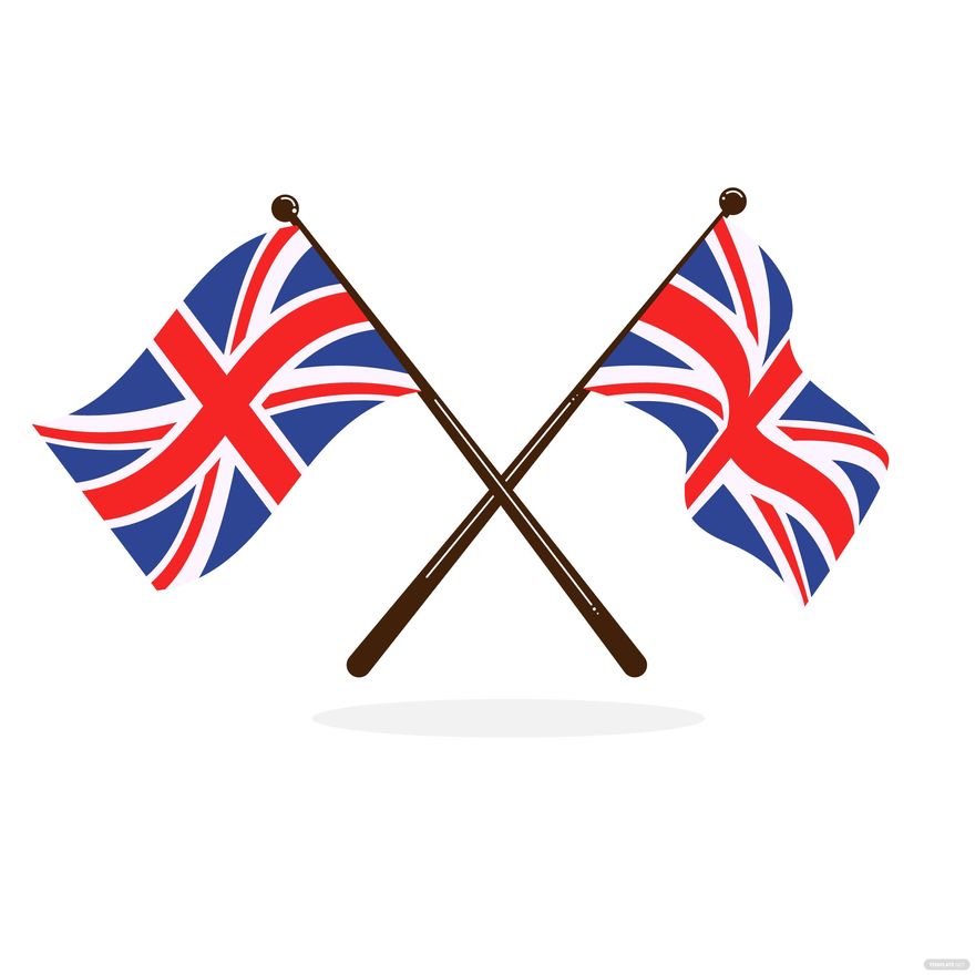 Crossed UK Flag Vector