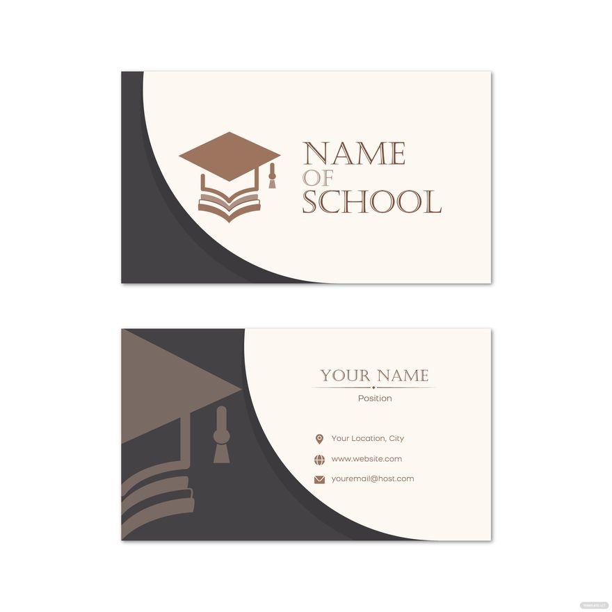 School Business Card Vector