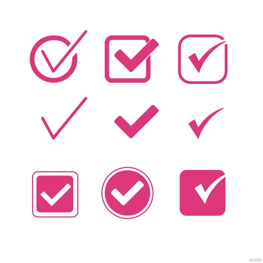 Pink Check/Tick Mark Vector