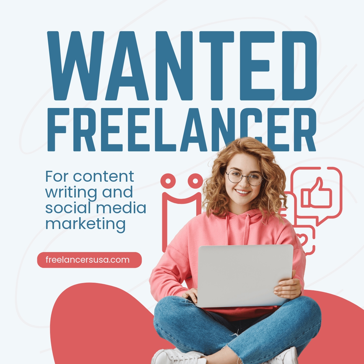 Free Wanted Freelancer Linkedin Post Template