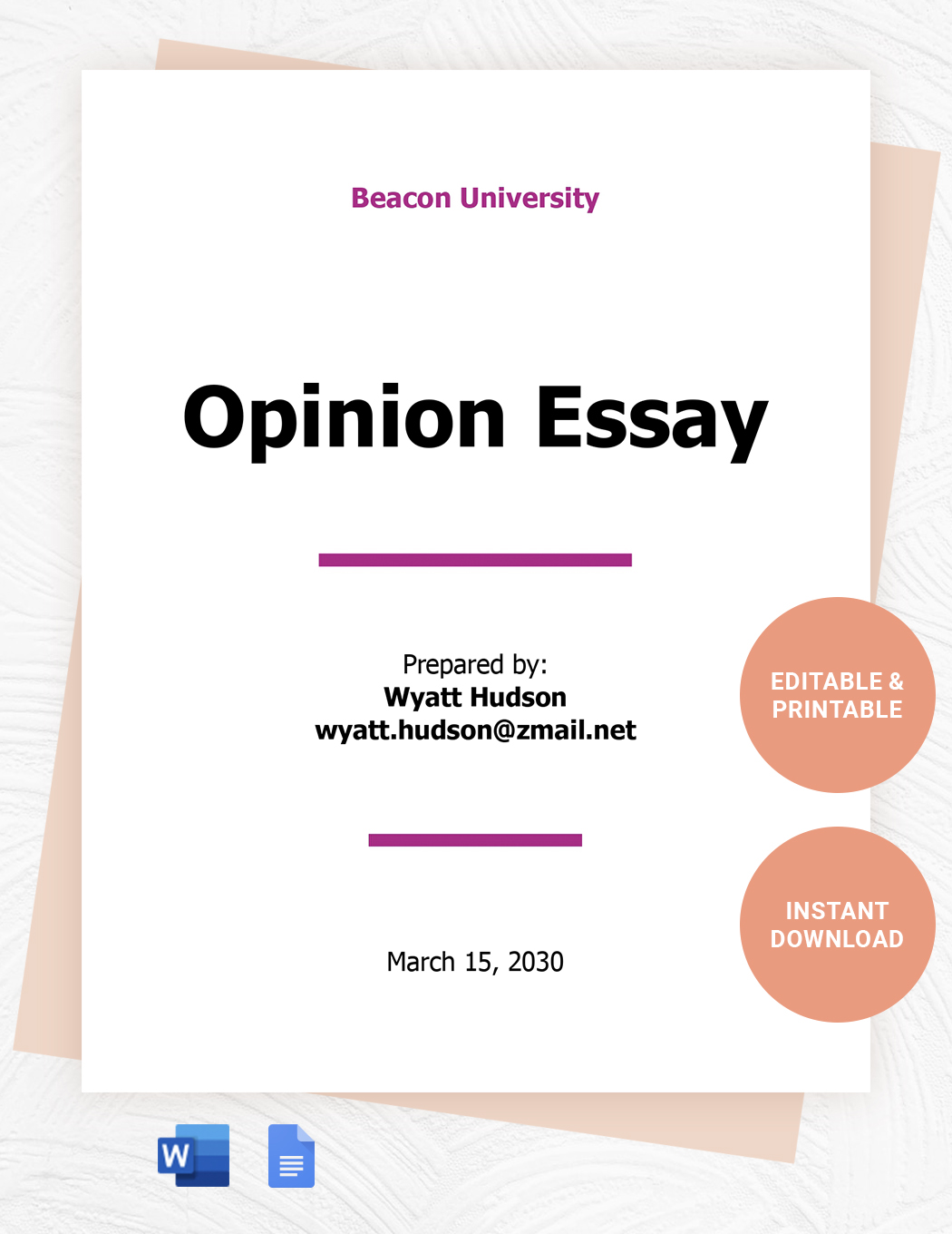 Opinion Essay Template