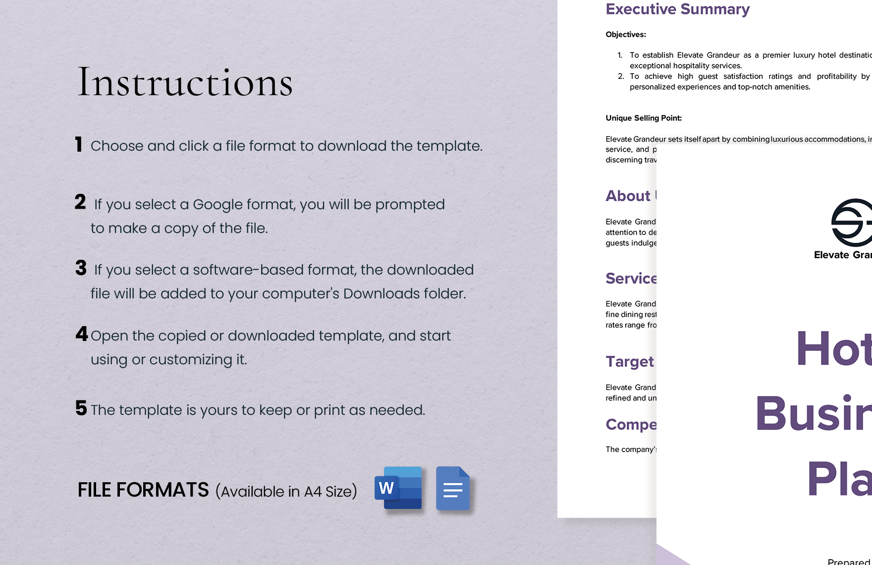 Hotel Business Plan Template