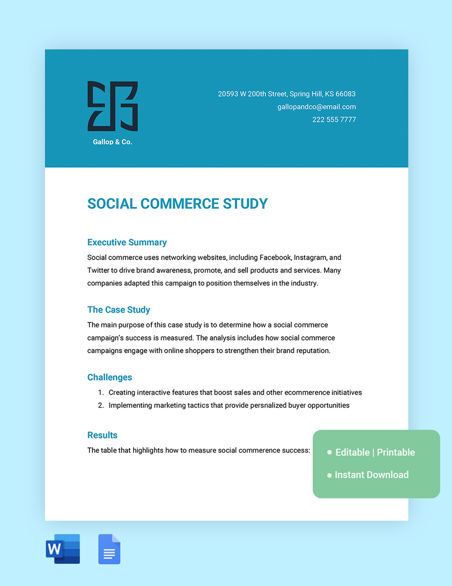 Social Commerce Platform Case Study Template in Word, Google Docs - Download | Template.net