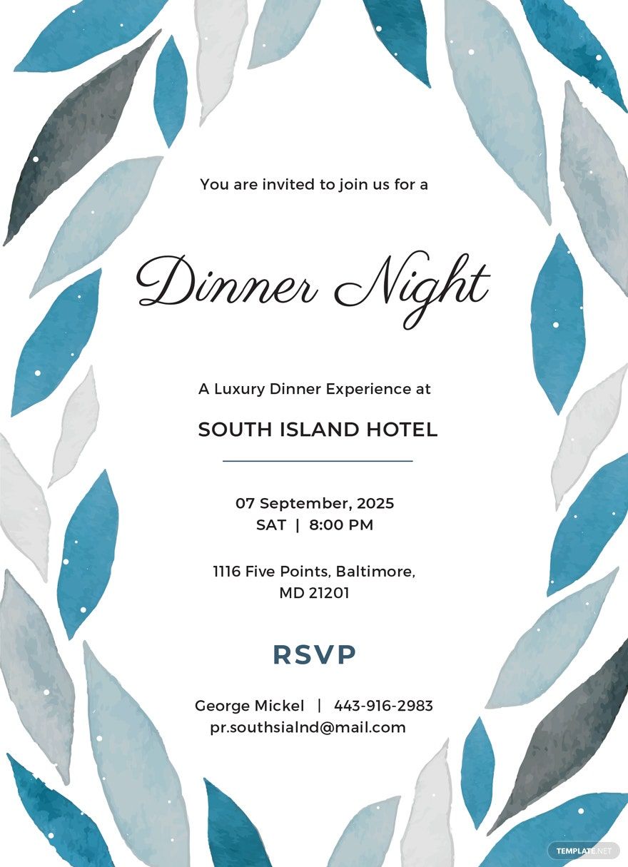 Company Dinner Invitation Template in Publisher, Illustrator, Pages, Word, PSD - Download | Template.net