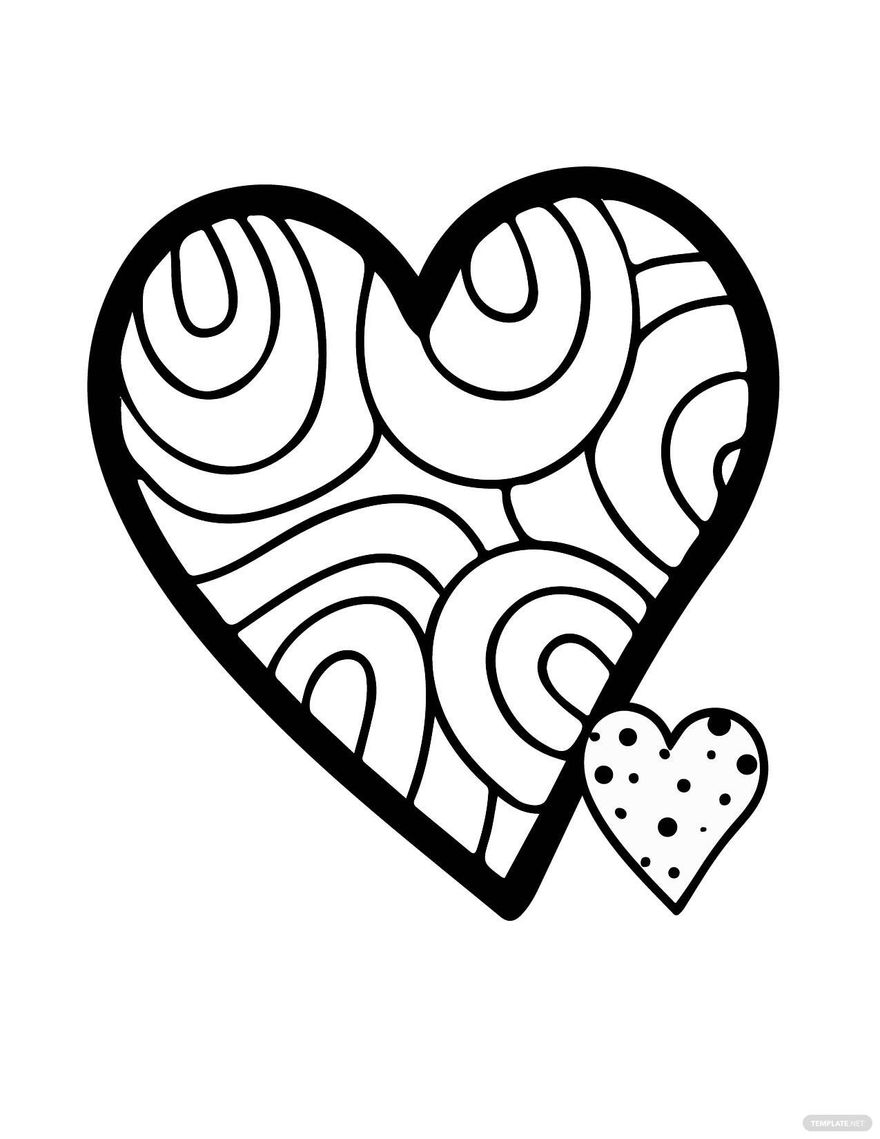 Hand Drawn Heart Coloring Page in PDF - Download | Template.net