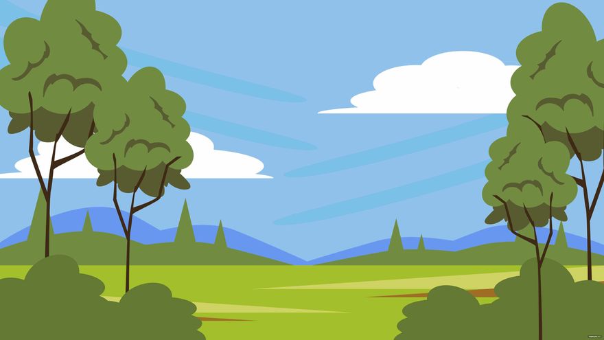 Cartoon Nature Background in Illustrator, EPS, SVG, JPG, PNG