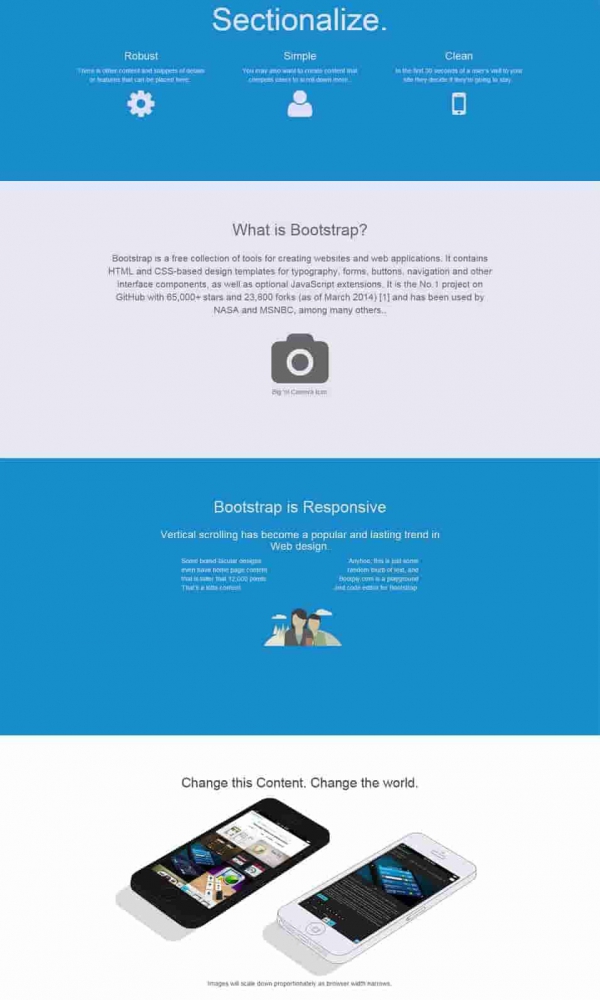 sectionalize bootstrap template