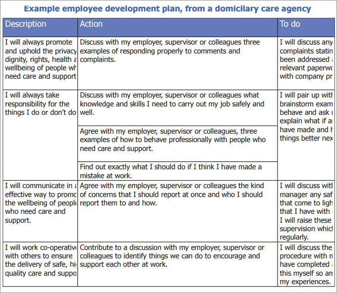 Free Employee Development Plan Template Word