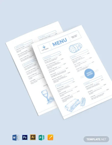 modern dinner menu template