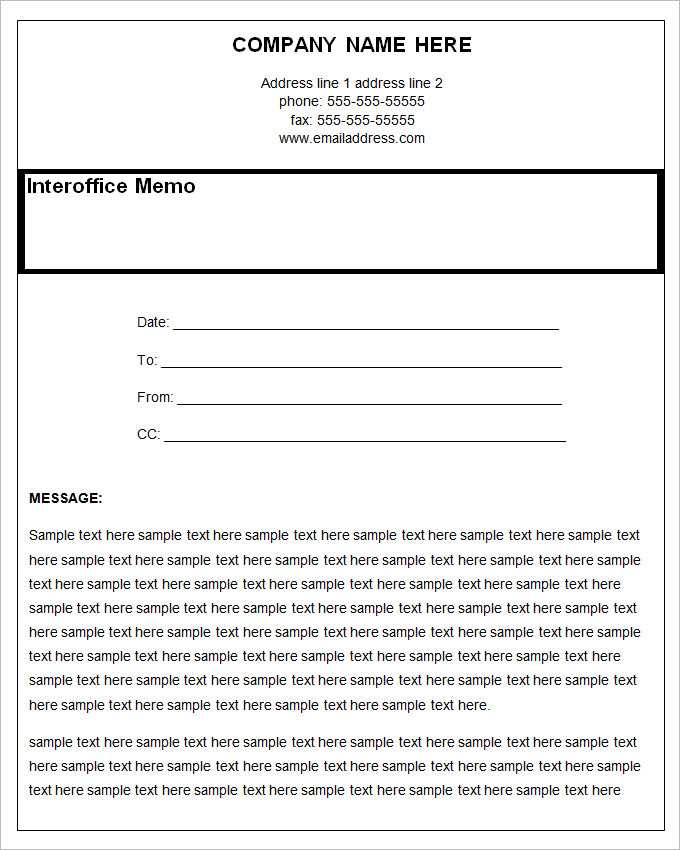 inter office memo template example