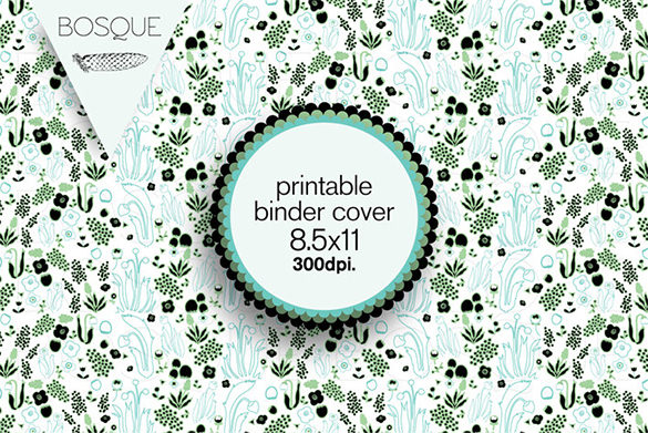 flowers design printable binder cover insert