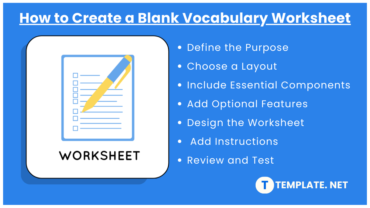 how to create a blank vocabulary worksheet