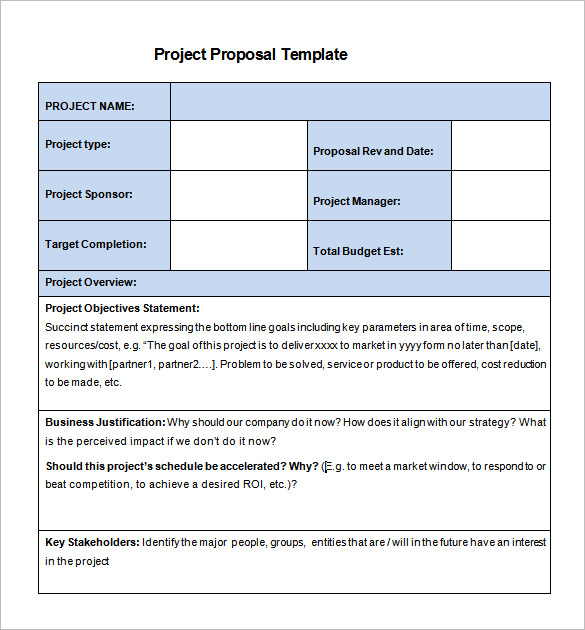 new project proposal template free download