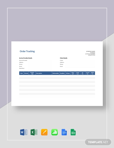 order tracking template