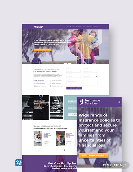 insurance agency wordpress themetemplate