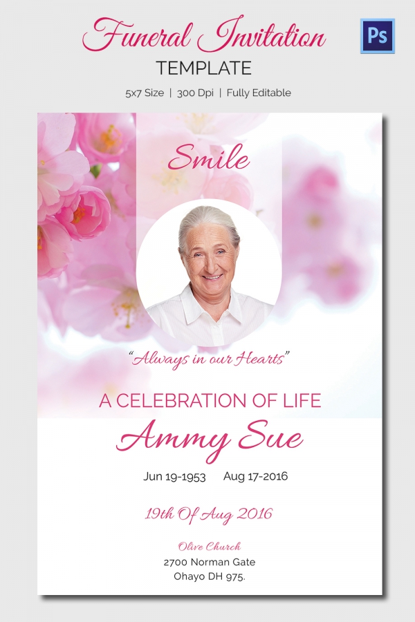 Funeral Invitation Template Free Download