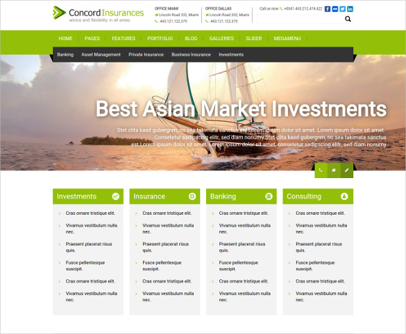 fully responsive corporate insurance website template