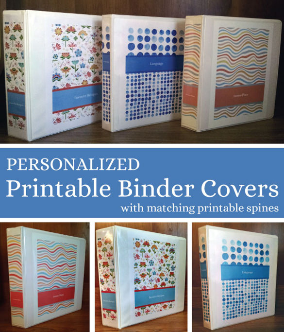 free personalized printable binder covers template