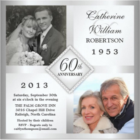 60th Wedding Anniversary Invitations