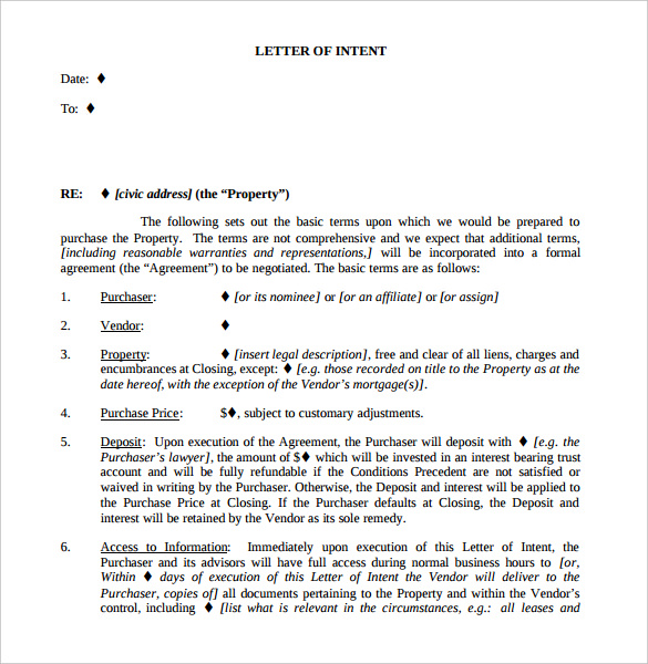 commercial real estate letter of intent template pdf download