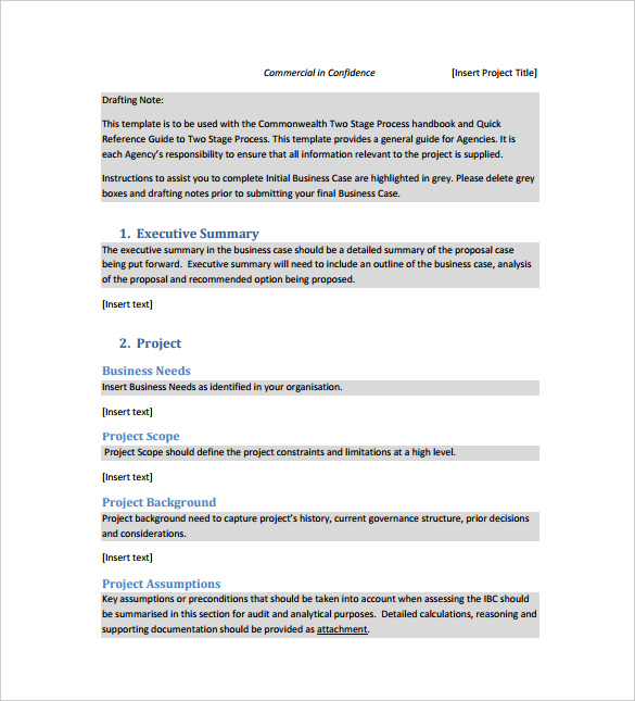 Business Case Template Example