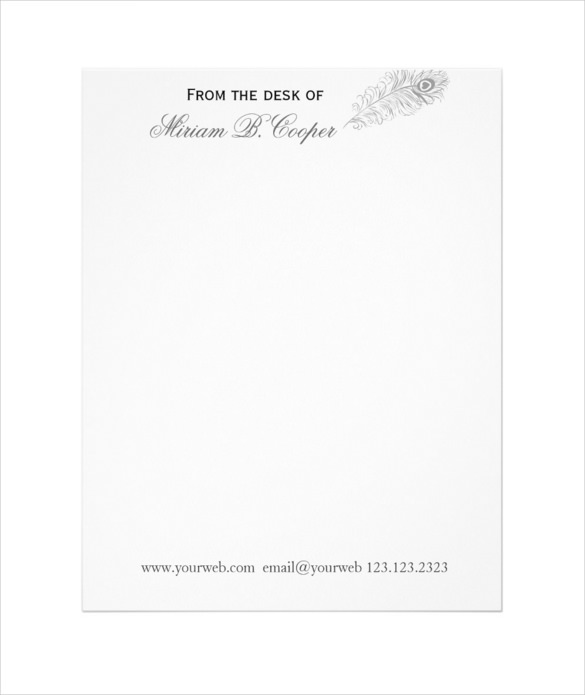 professional pen from the desk letterhead download