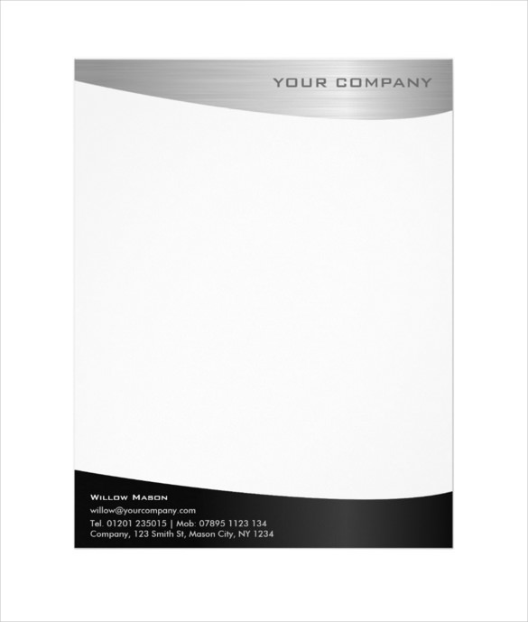 editable black stainless steel professional letterhead