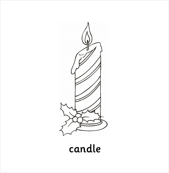 simple candle drawing template