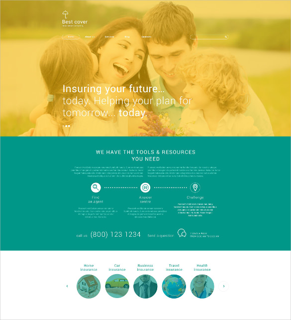 insurance company wordpress website theme