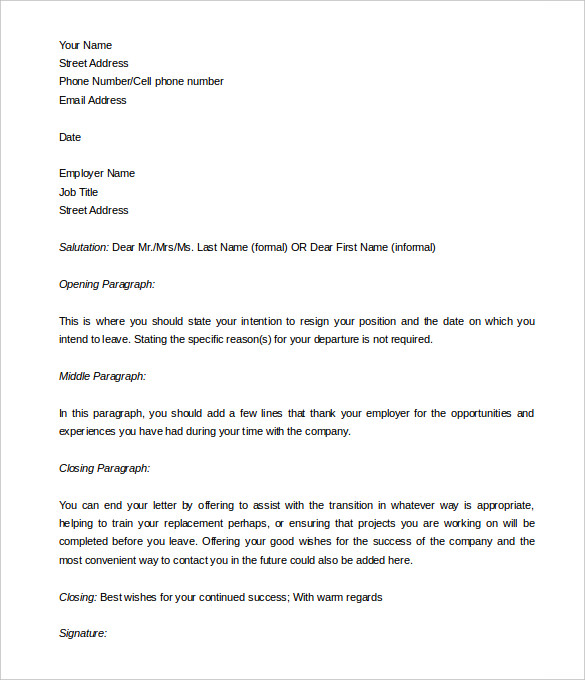 free editable two weeks notice template word doc download