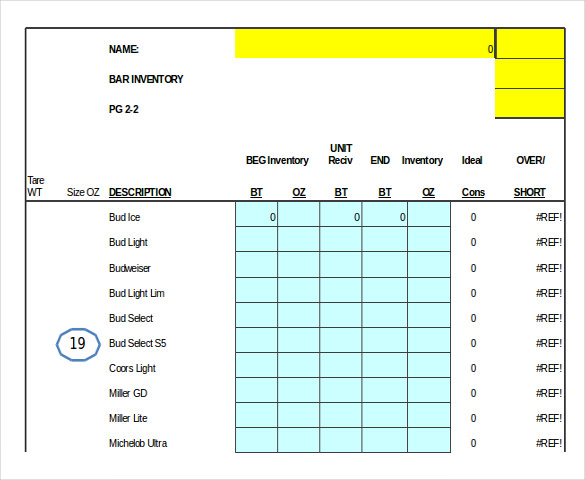 beer inventory excel template