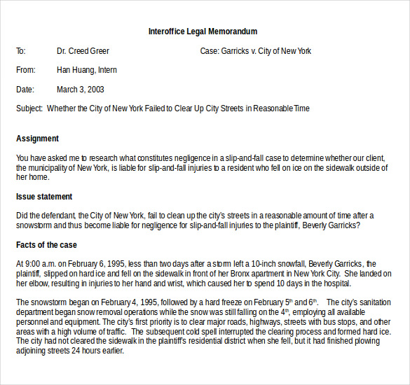 interoffice leagal memo word document download