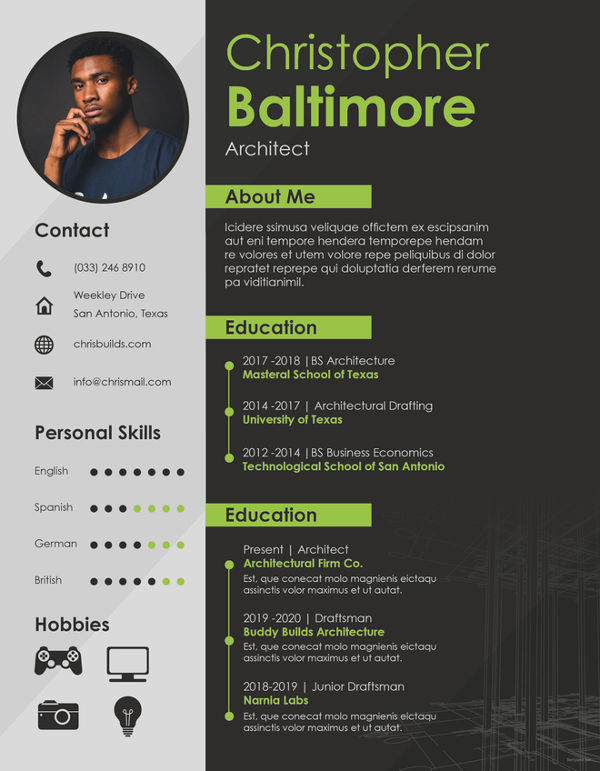 Free Architect Resume Template