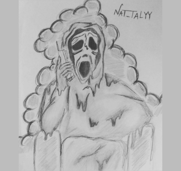 Funny Scream Pencil Drawing