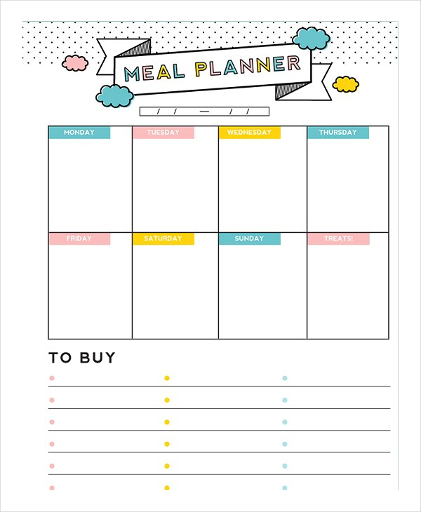 Weekly Meal Planner Template Word