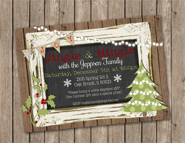 Chalkboard Christmas Party Invitation