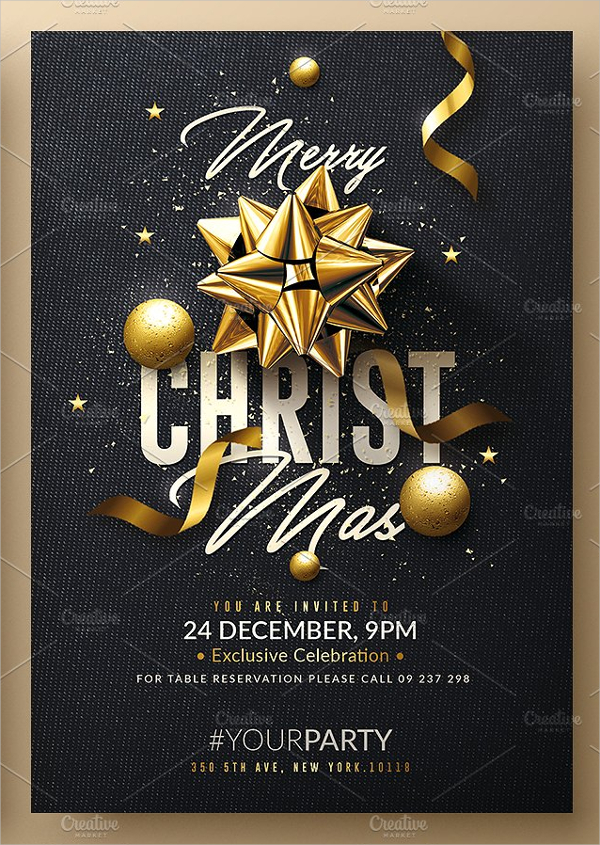 Christmas Invitation Card Template